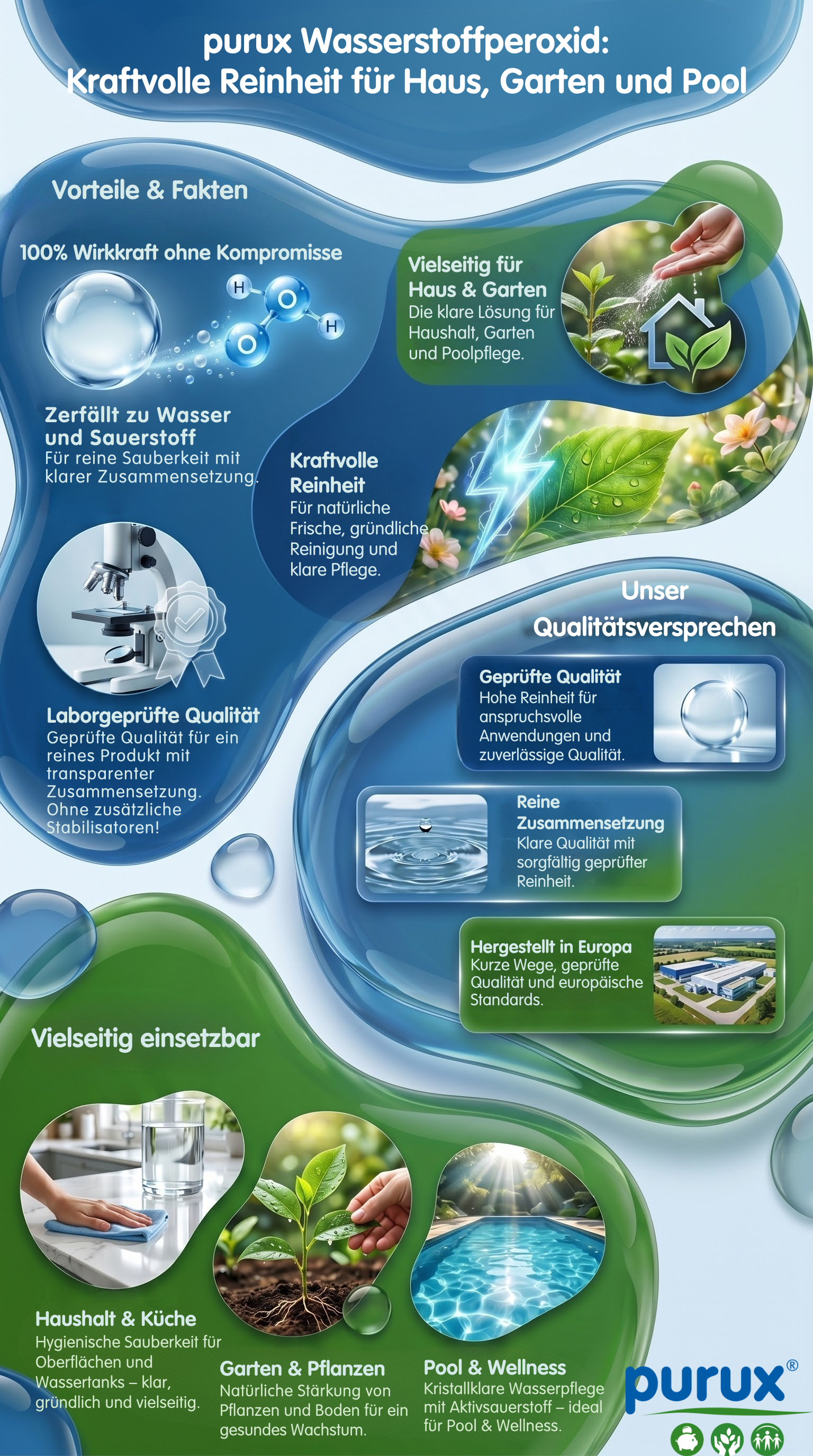 purux Wasserstoffperoxid Anwendungen Erklärbild Infografik